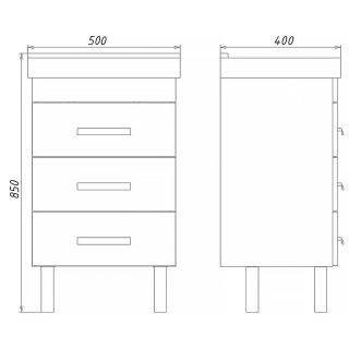 Тумба с раковиной Comforty Никосия 00-00018023 50 см белый